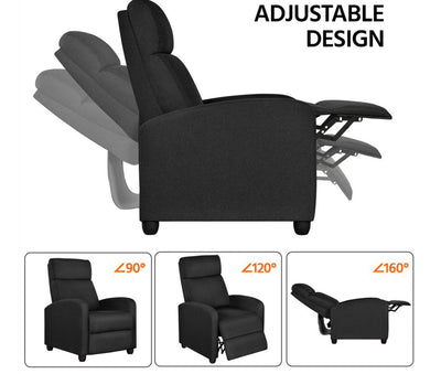 Yaheetech Push Back Recliner, Black (new and assembled)