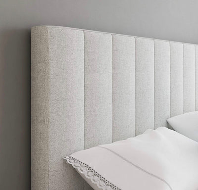 Boyd Sleep Leah Upholstered Vertical Tufted Platform Bed Frame,  Eggshell, King- NEW IN BOX!!!