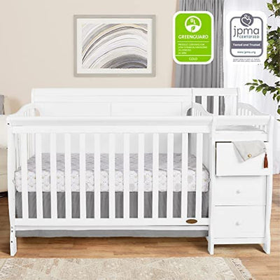 Dream On Me 5 In 1 Brody Convertible Crib With Changer In White, Greenguard Gold Certified, Comes With 1" Changing Pad, Non-Toxic Finish, Made Of Durable Pinewood- new in the box