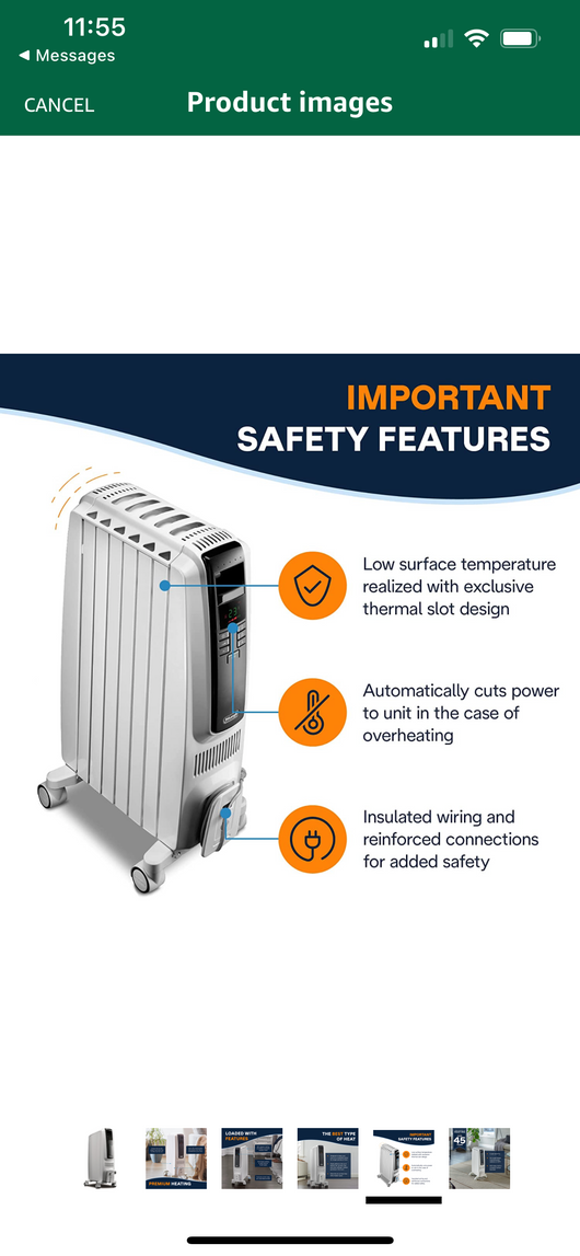 De'Longhi DeLonghi TRD40615E Full Room Radiant Heater, 27.20 x 15.80 x 9.20, White- NEW OUT OF BOX!!!