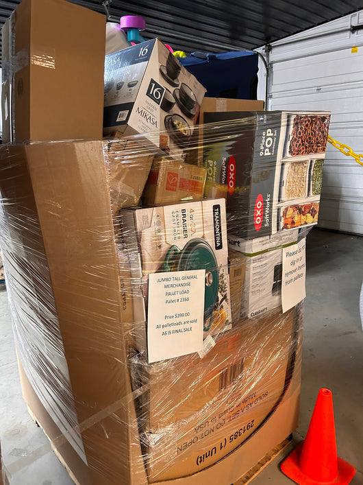 Jumbo huge liquidation pallet- over 7 ft tall ! Pallet number 2350!
