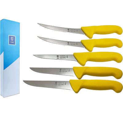SMI - 5 Pcs Butcher Knife Set Professional Boning Knife Chef Knife Sharp Kitchen Knives Solingen Knife - Made In Germany- NEW IN BOX!!!