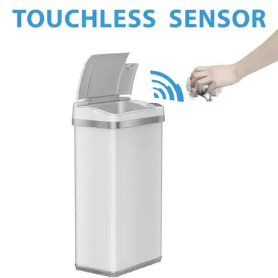 iTouchless 4 Gal. Touchless Sensor Trash Can with AbsorbX Odor Control System and Fragrance, Pearl White, Slim Bathroom Bin, 15 L**New in Box**