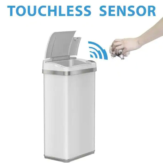iTouchless 4 Gal. Touchless Sensor Trash Can with AbsorbX Odor Control System and Fragrance, Pearl White, Slim Bathroom Bin, 15 L**New in Box**