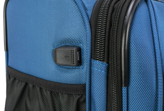 Swiss Tech 20in Softside Carry-on Luggage with 8-Wheel Spinner, Blue- NEW OUT OF BOX!!!!