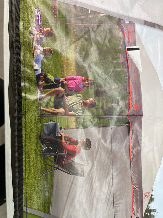 Coleman Tan 10 Ft X 10 Ft Instant Sun Shelter W/Shade Wall- new in carry case