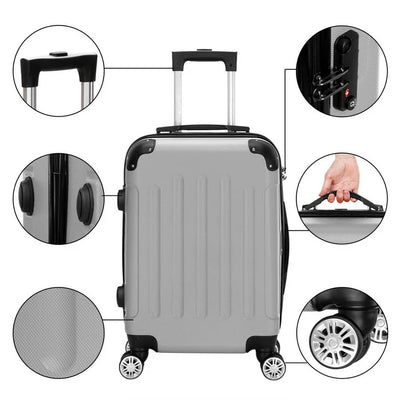 Zimtown 3-Piece Nested Spinner Suitcase Lightweight Luggage 29.53 in, Gray**New**