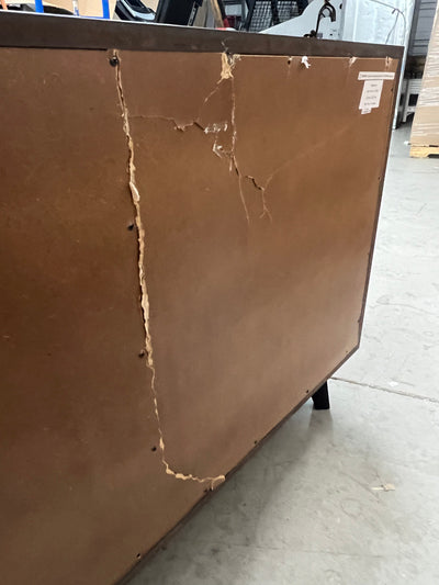 Modway Kali Mid-Century Modern Wood Dresser in Walnut!! NEW AND ASSEMBLED, DAMAGED FROM SHIPPING BUT DRESSER STILL STRUCTURALLY SOUND!!