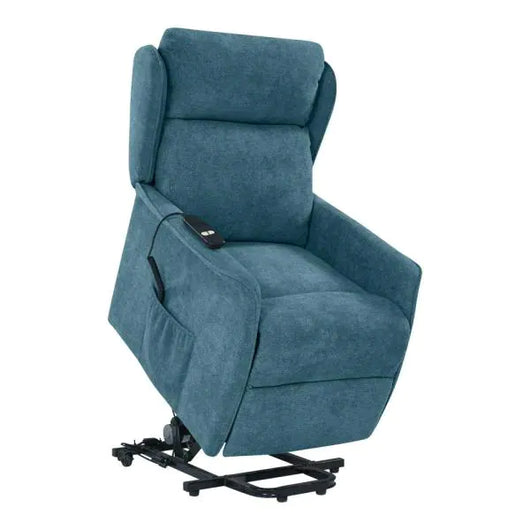 ProLounger (Brand Rating: 4.0/5) Classic Caribbean Blue Chenille Power Recline and Lift Wingback Chair**New**