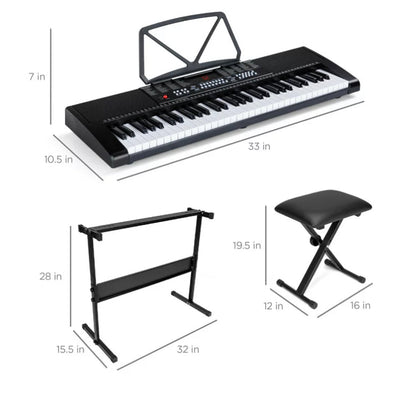 Best Choice Products 61-Key Piano Keyboard Set w/ LED Keys, Microphone, Stand, Stool- NEW IN BOX!!!!