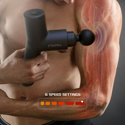 FitRx Muscle Massager, Handheld Percussion Massager, Black!! NEW IN BOX!!
