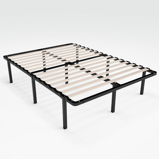 ZINUS SmartBase Euro Slats Mattress Foundation / 14 Inch Metal Platform Bed Frame / No Box Spring Needed / Sturdy Steel & Wood Frame / Underbed Storage, Full- NEW IN BOX!!!