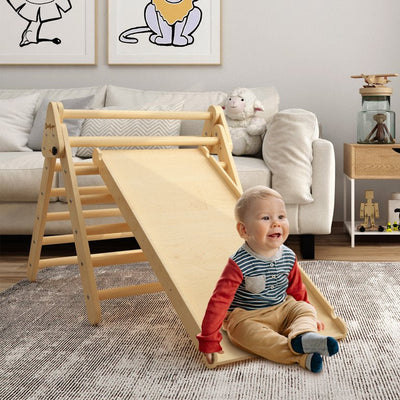 Banasuper Pikler Triangle Foldable Wooden Climbing Triangle Ladder with Ramp for Sliding Climbing Indoor Home Climber for Toddlers Children!  -Brand new in the box