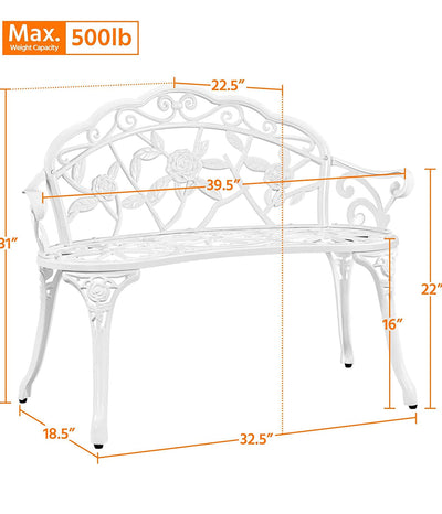 aheetech Patio Garden Bench Park Bench Outdoor Benches, Aluminium Patio Yard Bench for Outdoor Porch, Lawn, Balcony, Backyard**New in box**