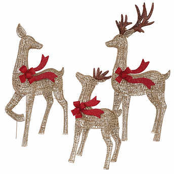 Lighted LED Deer Family, Set of 3**New in box**