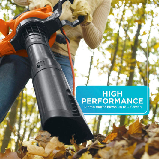 BLACK+DECKER Leaf Blower & Leaf Vacuum, 3-in-1, 12-Amp, 250-MPH, 400-CFM!! NEW IN BOX!!