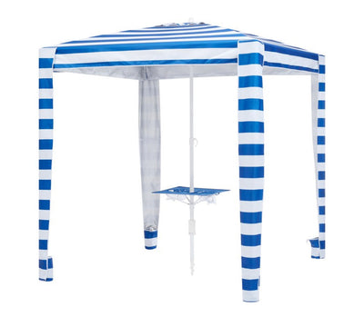 Mainstays 6' Square Cabana with Table and Sand Anchor Beach Umbrella- NEW!!!