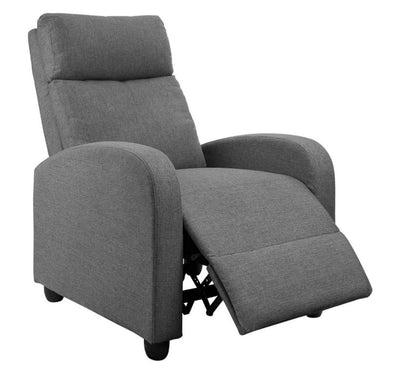 Lacoo Fabric Single Sofa Recliner with Padded Seat , Gray- NEW AND ASSEMBLED!!!!