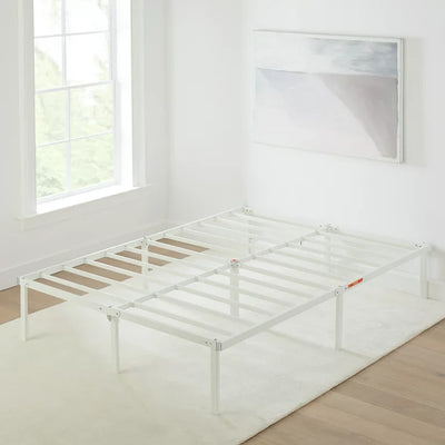 Mainstays 14" Heavy Duty White Steel Slat Platform Bed Frame**New in box**