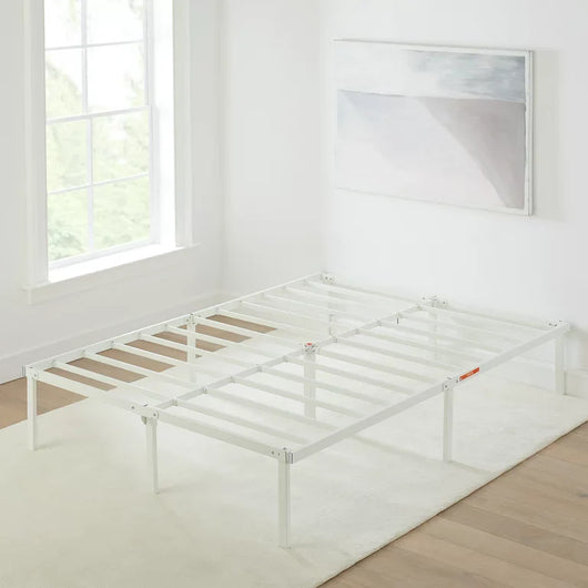 Mainstays 14" Heavy Duty White Steel Slat Platform Bed Frame**New in box**