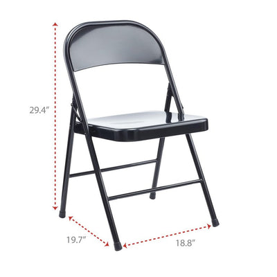 Alera Alera Armless Steel Folding Chair, Supports Up to 275 lb, Black, 4/Carton -ALECA941**New in box,Minor dents from shipping**