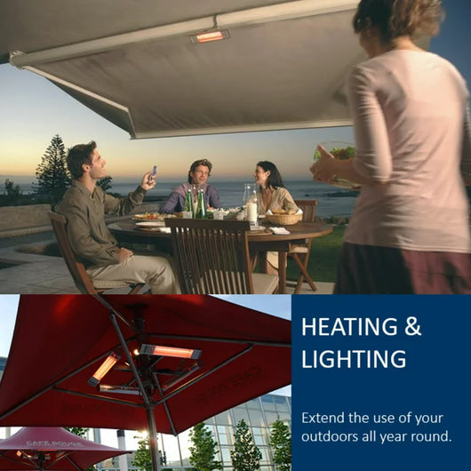 KAPAS 1500W Indoor/Outdoor Halogen Infrared Electric Space Heater, Wall Mounted, Remote Control!  -Brand new in the box