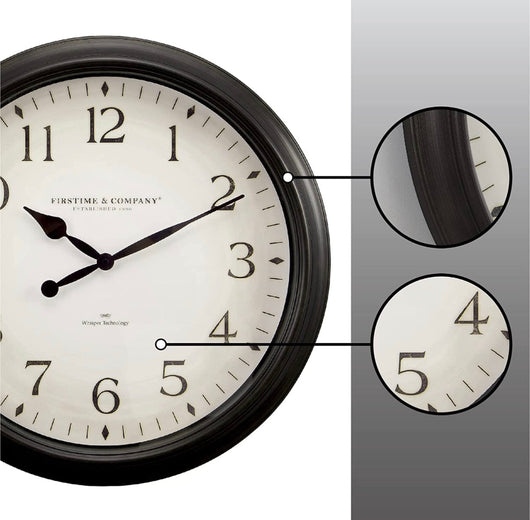 FirsTime & Co.® Avery Whisper Wall Clock, American Crafted, Oil Rubbed Bronze, 20 x 2 x 20- NEW OUT OF BOX!!!