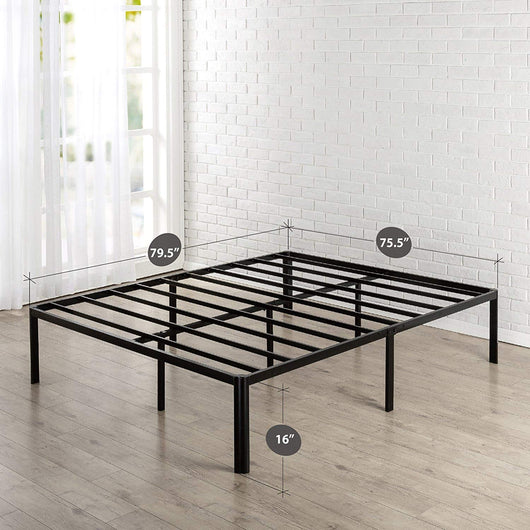 ZINUS Van 16 Inch Metal Platform Bed Frame / Steel Slat Support / No Box Spring Needed / Easy Assembly, King**New in box**