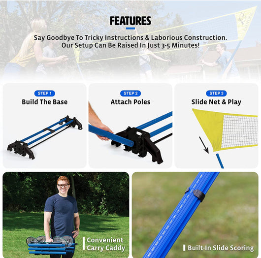 EastPoint Sports Badminton Sets Outdoor Games – Easy Setup Badminton, 4-Way Badminton, and Badminton Racket & Shuttlecock Sets- NEW IN BOX!!!
