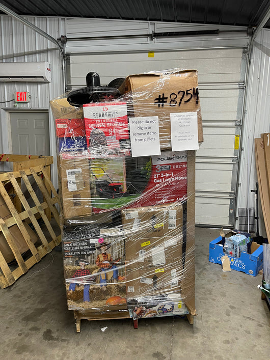 Jumbo huge liquidation pallet- over 7 ft tall ! Pallet number 8754