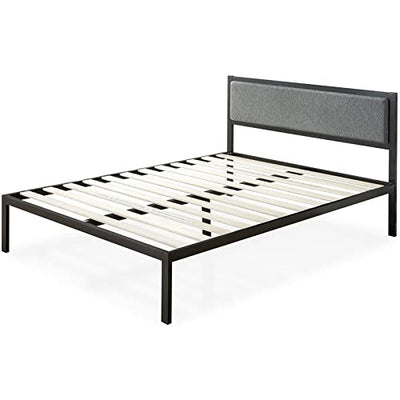ZINUS Korey Metal Platform Bed Frame with Upholstered Headboard / Wood Slat Support / No Box Spring / Easy Assembly, King**New in box**