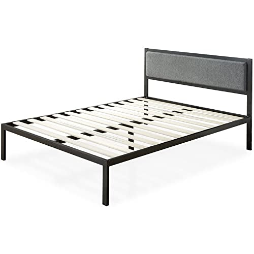 ZINUS Korey Metal Platform Bed Frame with Upholstered Headboard / Wood Slat Support / No Box Spring / Easy Assembly, King**New in box**