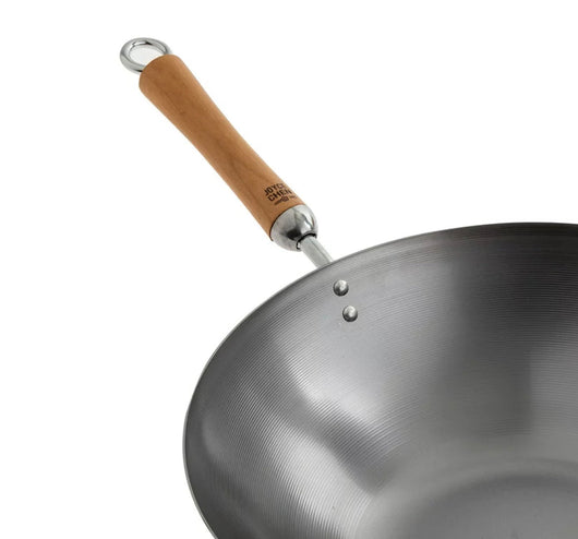 Joyce Chen Classic Series Uncoated Carbon Steel Wok Set with Lid and Birch Handles, 4 Pieces- NEW IN BOX!!!