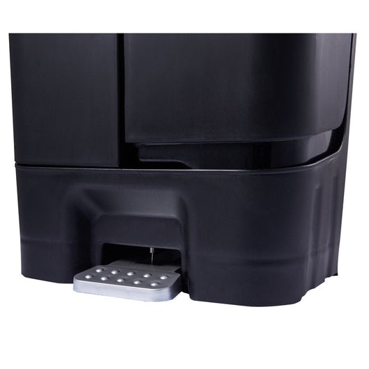 Step N' Sort Dual Plastic Trash and Recycle Bin with Slow Close Lid, Black, 11 gal**New**