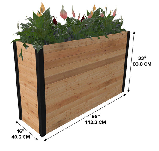 Vita Mezza 59”(L) x 16”(W) x 32”(H) Large Cedar Parklette Planter, Golden Brown!! NEW IN BOX!!