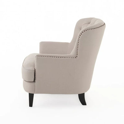 Noble House Gabriel Tufted Fabric Club Chair Color, Natural**New and assembled**