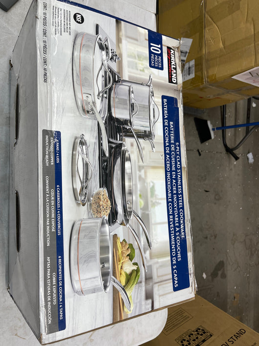 Kirkland Signature 10pc Stainless Steel Cookware Set- new in the box