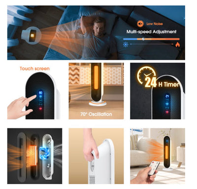 SKONYON 1500W Indoor Portable Electric Heater Ceramic Tower Heaters for Home Office- Used, cleaned and tested-works great!