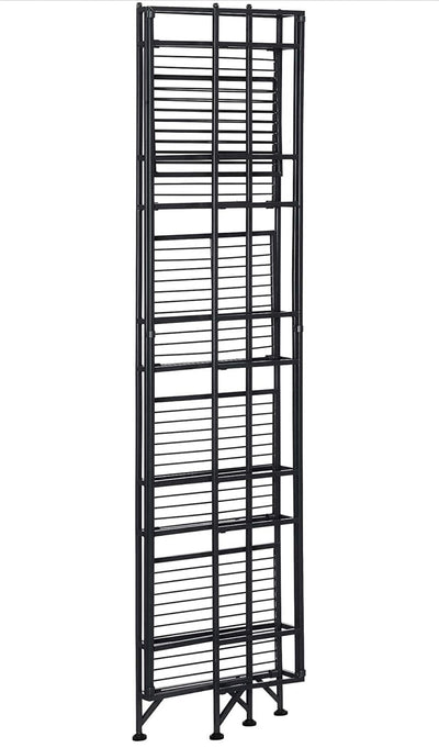 Convenience Concepts Xtra Storage 5 Tier Folding Metal Shelf, Black- NEW OUT OF BOX!!!