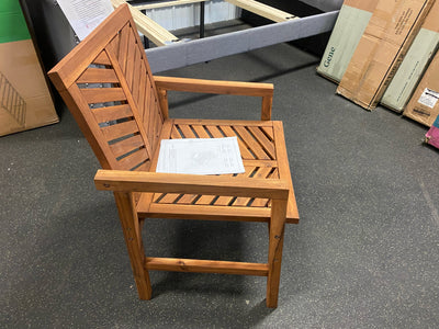 Walker Edison Brown Acacia Wood Outdoor Patio Lounge Chair- NEW AND ASSEMBLED!!!