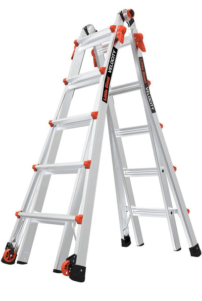 SALVAGE SPECIAL!!!Little Giant Ladders, Velocity with Wheels, M22, 22 Ft, Multi-Position Ladder, Aluminum, Type 1A, 300 lbs Weight Rating- shipping damage - please see pics