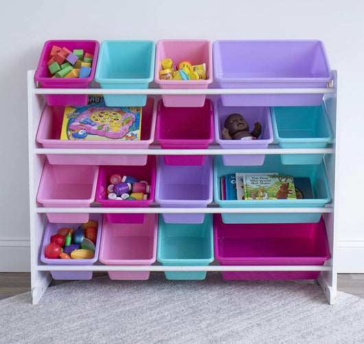 Humble Crew, White/Blue/Pink/Purple Extra-Large Toy Organizer, 16 Storage Bins- NEW IN BOX!!!!