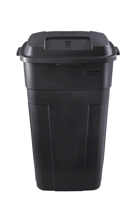 Rubbermaid Roughneck Heavy-Duty Wheeled Trash Can with Lid, 34-Gallon, Black, for Outdoor Use**New**