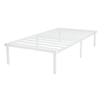 Mainstays 14'' Heavy-Duty Steel Slat Twin Platform Bed Frame, White**New in Box**
