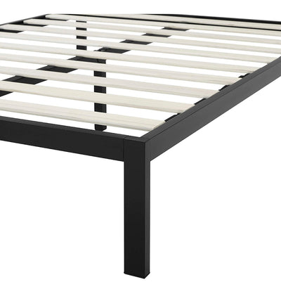 Amazon Basics Industrial Metal Bed Frame with Headboard and Wood Slats, 14 Inches High, Full, Black- NEW IN BOX!!!!