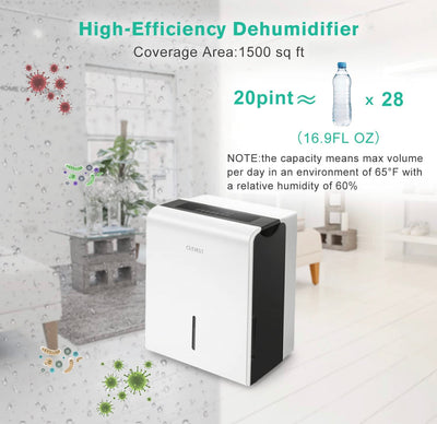 CLEVAST 3,000 Sq. Ft Energy Star 35 Pints Dehumidifier with Reusable Air Filter- open box item