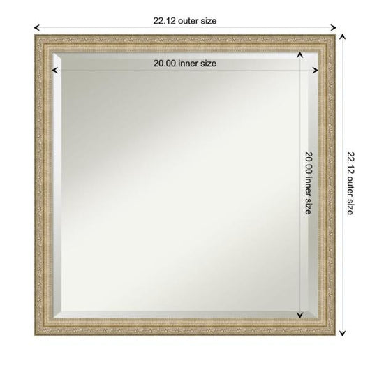 Paris 22.12 in. x 22.12 in. Modern Square Framed Champagne Bathroom Vanity Mirror (new out of the box)