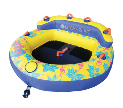 Body Glove Bayside 2 Person Yellow Water Skiing Inflatable Towable Tube- NEW IN BOX!!!