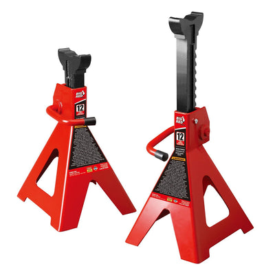 BIG RED T41202 Torin Steel Jack Stands: 12 Ton (24,000 lb) Capacity, Red, 1 Pair**New**