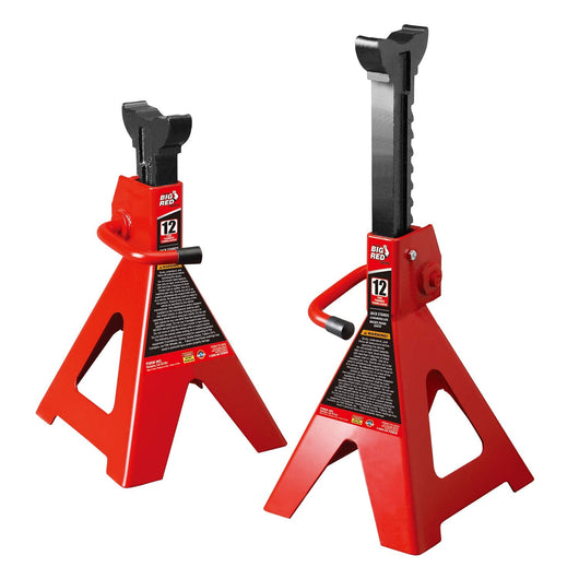 BIG RED T41202 Torin Steel Jack Stands: 12 Ton (24,000 lb) Capacity, Red, 1 Pair**New**